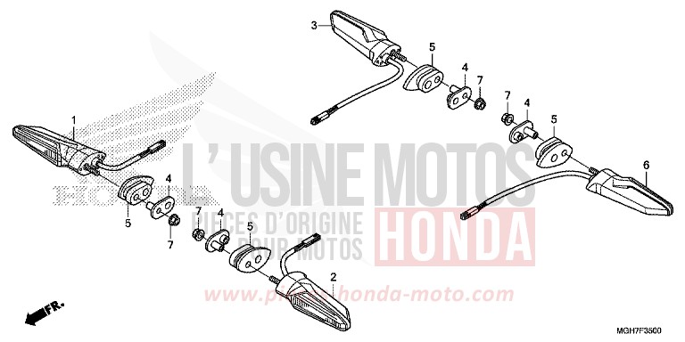 CLIGNOTANT de VFR1200X "Crosstourer" Méca PEARL GLARE WHITE (NHB53B) 2015